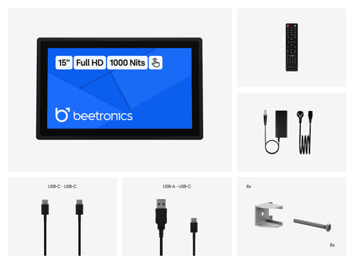 15 Zoll Touchscreen Metall (High-Brightness)