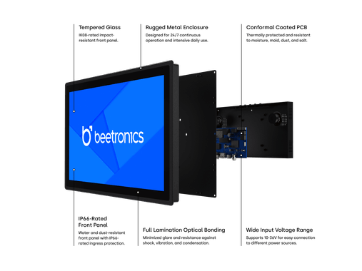 15 Zoll Touchscreen Metall (High-Brightness)